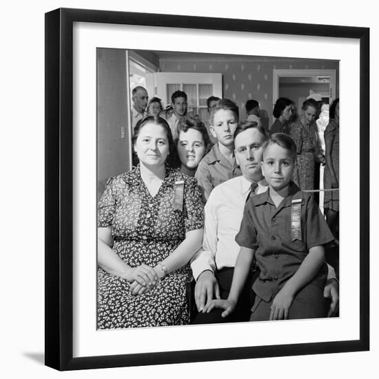 Frank Engel and Family, Ohio's Most Typical Farm Family Winners on Exhibit at Ohio State Fair, 1941-Alfred Eisenstaedt-Framed Photographic Print