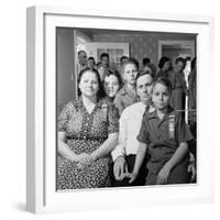 Frank Engel and Family, Ohio's Most Typical Farm Family Winners on Exhibit at Ohio State Fair, 1941-Alfred Eisenstaedt-Framed Photographic Print