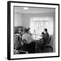 Frank Engel and Family, Ohio's Most Typical Farm Family Winners on Exhibit at Ohio State Fair, 1941-Alfred Eisenstaedt-Framed Photographic Print