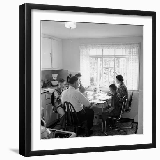 Frank Engel and Family, Ohio's Most Typical Farm Family Winners on Exhibit at Ohio State Fair, 1941-Alfred Eisenstaedt-Framed Photographic Print