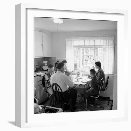 Frank Engel and Family, Ohio's Most Typical Farm Family Winners on Exhibit at Ohio State Fair, 1941-Alfred Eisenstaedt-Framed Photographic Print