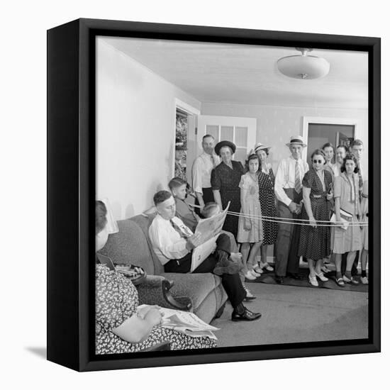 Frank Engel and Family, Ohio's Most Typical Farm Family Winners on Exhibit at Ohio State Fair, 1941-Alfred Eisenstaedt-Framed Stretched Canvas