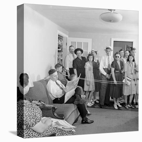 Frank Engel and Family, Ohio's Most Typical Farm Family Winners on Exhibit at Ohio State Fair, 1941-Alfred Eisenstaedt-Stretched Canvas