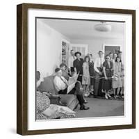 Frank Engel and Family, Ohio's Most Typical Farm Family Winners on Exhibit at Ohio State Fair, 1941-Alfred Eisenstaedt-Framed Photographic Print