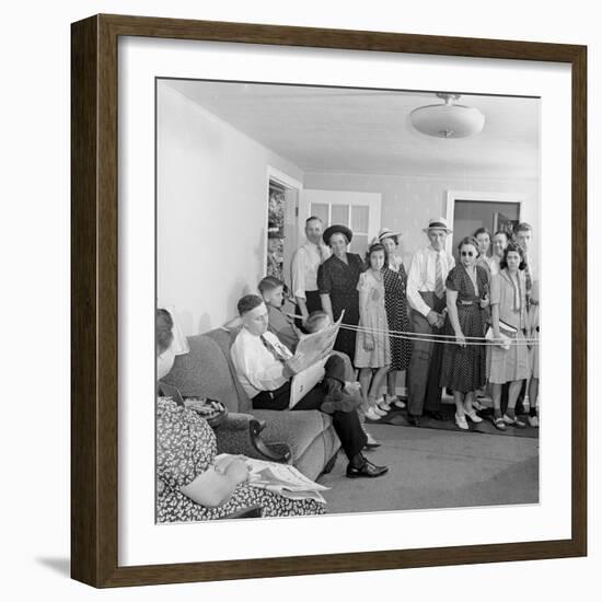 Frank Engel and Family, Ohio's Most Typical Farm Family Winners on Exhibit at Ohio State Fair, 1941-Alfred Eisenstaedt-Framed Photographic Print