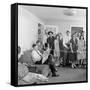 Frank Engel and Family, Ohio's Most Typical Farm Family Winners on Exhibit at Ohio State Fair, 1941-Alfred Eisenstaedt-Framed Stretched Canvas