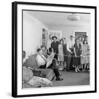 Frank Engel and Family, Ohio's Most Typical Farm Family Winners on Exhibit at Ohio State Fair, 1941-Alfred Eisenstaedt-Framed Photographic Print