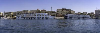 View of cruise boats on the Nile river from small boat in Aswan, Aswan ...