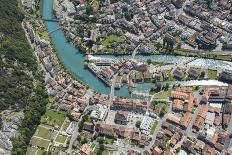 Interlaken, Interlaken-Oberhasli, Bern, Switzerland, Jungfrau Region, Town Centre, Aerial Picture-Frank Fleischmann-Photographic Print