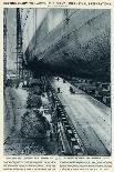Queen Mary Ocean Liner, Final Preparations for Launch-Frank H. Mason-Framed Stretched Canvas