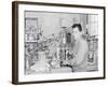 Frank Hirosama in laboratory at Manzanar, 1943-Ansel Adams-Framed Photographic Print