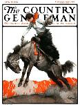 "Woman on Bucking Bronco," Country Gentleman Cover, April 19, 1924-Frank Hoffman-Framed Stretched Canvas