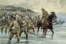 The British Troops of General French Crossing the Sand River-Frank Ifold-Stretched Canvas