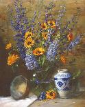 Delphiniums and Chinese Vase-Frank Janca-Mounted Giclee Print