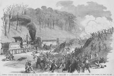 Ohio Regiment on Train Ambushed by Confederates in Vienna Virginal-Frank Leslie-Art Print