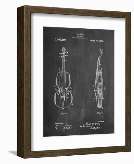 Frank M. Ashley Violin Patent-Cole Borders-Framed Art Print