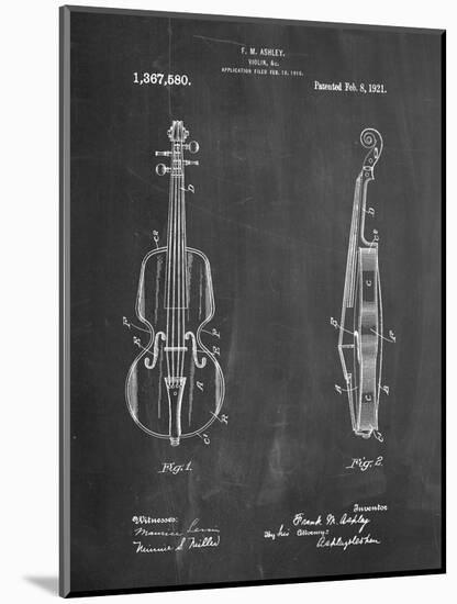 Frank M. Ashley Violin Patent-Cole Borders-Mounted Art Print