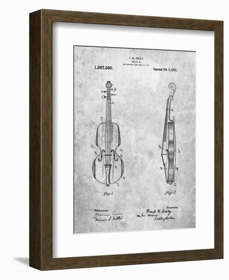 Frank M. Ashley Violin Patent-Cole Borders-Framed Art Print