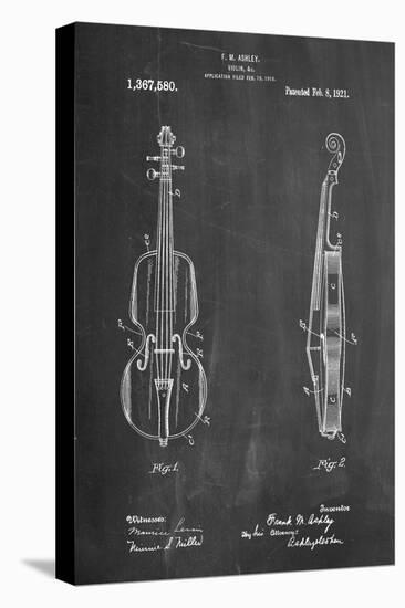 Frank M. Ashley Violin Patent-Cole Borders-Stretched Canvas