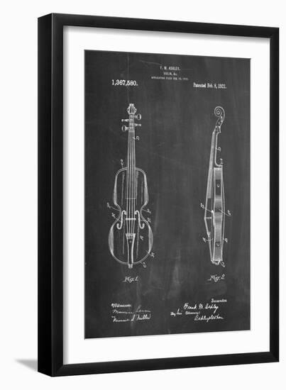 Frank M. Ashley Violin Patent-Cole Borders-Framed Art Print