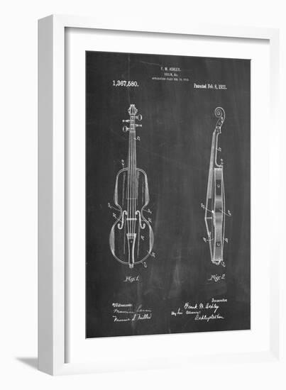 Frank M. Ashley Violin Patent-Cole Borders-Framed Art Print