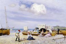 Wear Bay Beach, Folkestone-Frank M. Chase-Framed Stretched Canvas