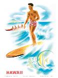 Matson Lines to Hawaii, Surfer and Outrigger, c.1940s-Frank MacIntosh-Laminated Art Print