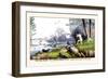 Frank Raby Flapper Shooting on the Great Lakes in the Park-Henry Thomas Alken-Framed Art Print