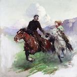 Riding Hard with Two Shooters, 1919-Frank Tenney Johnson-Giclee Print