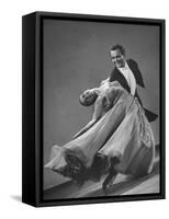 Frank Veloz and Yolanda Casazza, Husband and Wife, Top U.S. Ballroom Dance Team Performing-Gjon Mili-Framed Stretched Canvas
