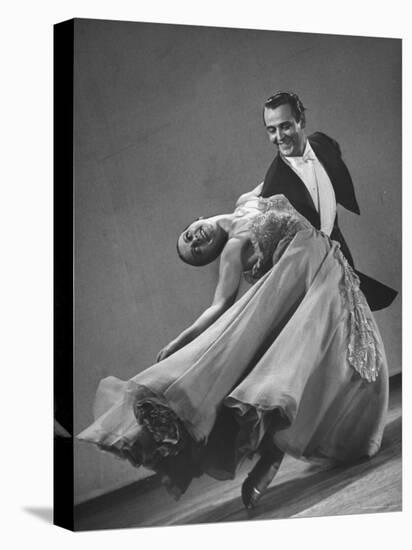 Frank Veloz and Yolanda Casazza, Husband and Wife, Top U.S. Ballroom Dance Team Performing-Gjon Mili-Stretched Canvas