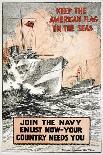 Join the Navy, Keep the American Flag on the Seas, c.1917-Frank Vining Smith-Laminated Art Print