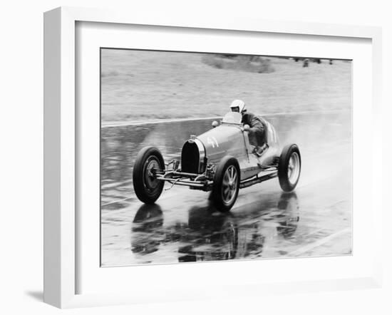 Frank Wall Driving a Bugatti Type 35B, 1926-null-Framed Photographic Print