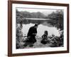 FRANKENSTE 1931 directed by JAMES WHALE Boris Karloff and Marilyn Harris (b/w photo)-null-Framed Photo