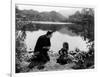 FRANKENSTE 1931 directed by JAMES WHALE Boris Karloff and Marilyn Harris (b/w photo)-null-Framed Photo