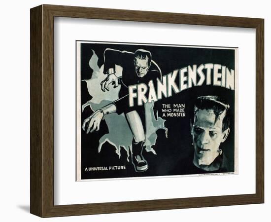 Frankenstein, Boris Karloff, 1931-null-Framed Art Print