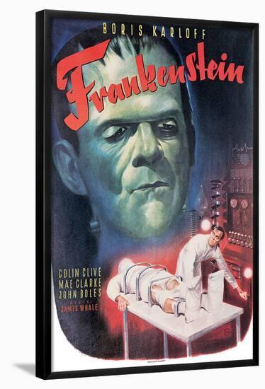 Frankenstein- Boris Karloff, Colin Clive, 1931-null-Framed Poster