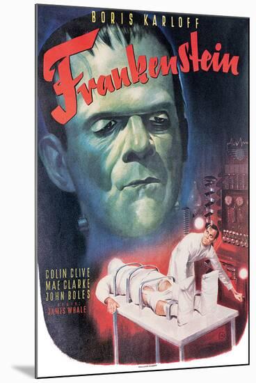 Frankenstein- Boris Karloff, Colin Clive, 1931-null-Mounted Poster