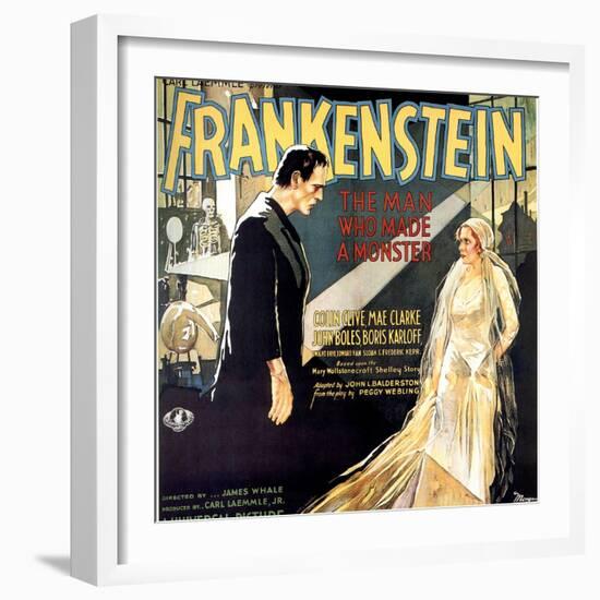 Frankenstein, Boris Karloff, Mae Clarke, 1931-null-Framed Art Print