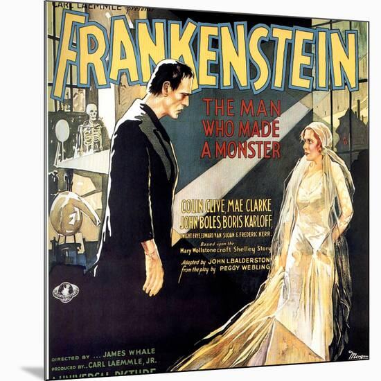 Frankenstein, Boris Karloff, Mae Clarke, 1931-null-Mounted Art Print