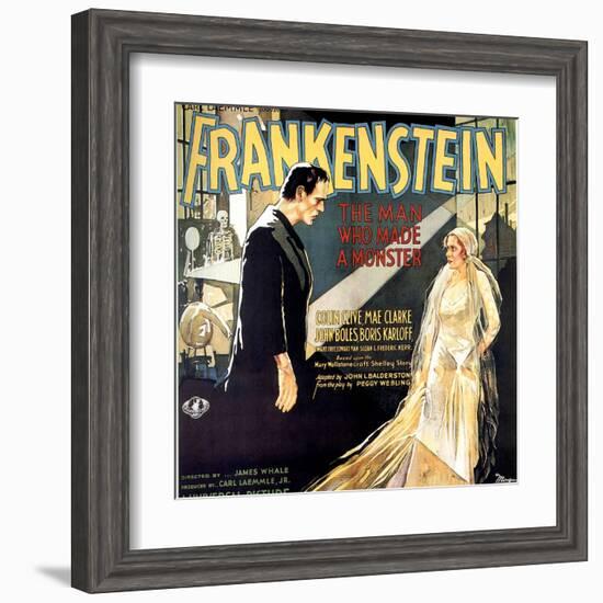 Frankenstein, Boris Karloff, Mae Clarke, 1931-null-Framed Art Print