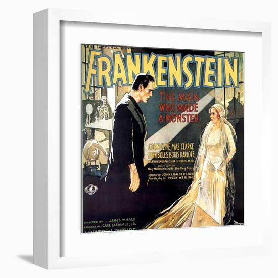 Frankenstein, Boris Karloff, Mae Clarke, 1931-null-Framed Art Print