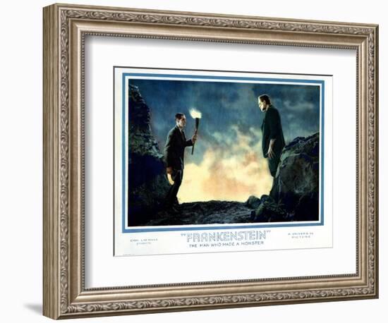 Frankenstein, Colin Clive, Boris Karloff, 1931-null-Framed Art Print