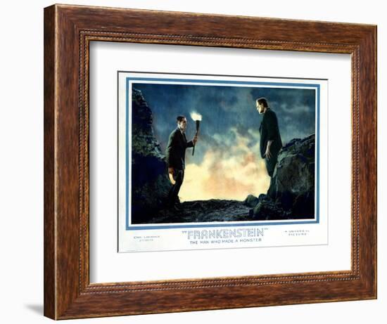 Frankenstein, Colin Clive, Boris Karloff, 1931-null-Framed Art Print