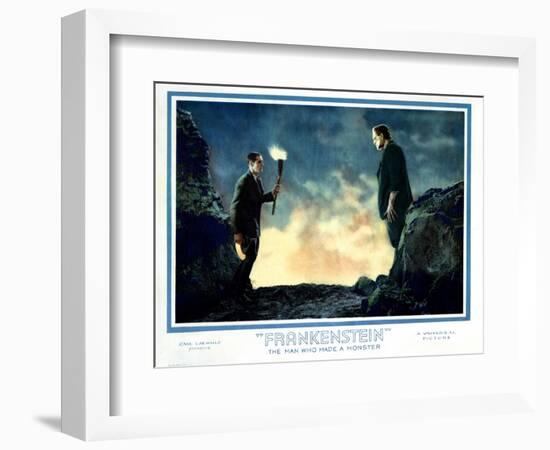 Frankenstein, Colin Clive, Boris Karloff, 1931-null-Framed Art Print