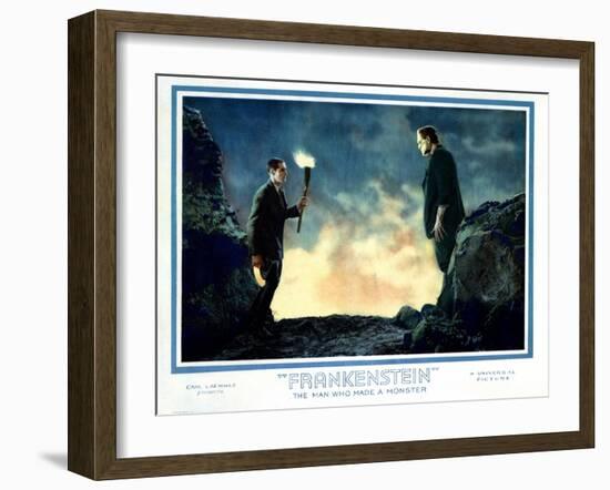 Frankenstein, Colin Clive, Boris Karloff, 1931-null-Framed Art Print