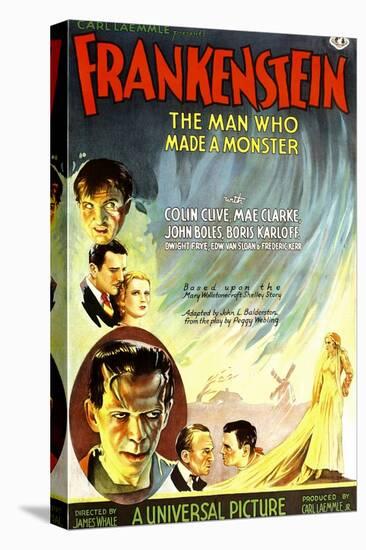 Frankenstein, Dwight Frye, John Boles, Mae Clarke, Boris Karloff, Edward Van Sloan, 1931-null-Stretched Canvas