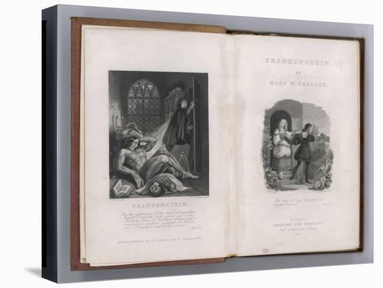 Frankenstein Frontispiece and Title Page to Mary Shelley's Novel-null-Stretched Canvas