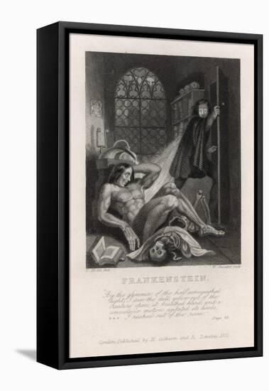Frankenstein Frontispiece from Mary Shelley's Novel-null-Framed Stretched Canvas