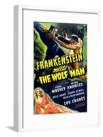 Frankenstein Meets the Wolf Man, 1943-null-Framed Art Print